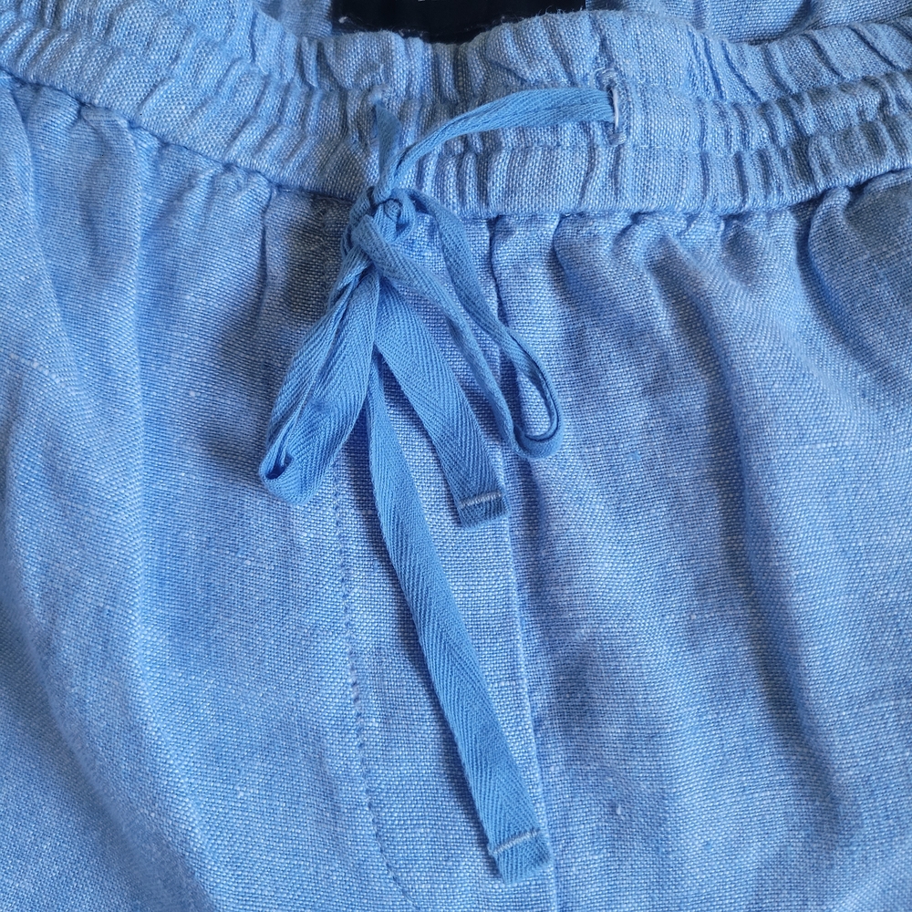 Talbots 100% Linen Sky Blue Wide Leg Pants 2XL Petite - Picture 6 of 13